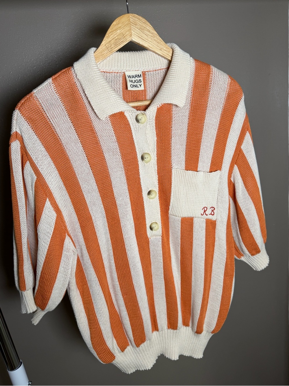 ✨ WARM HUGS ONLY Striped Knit Polo